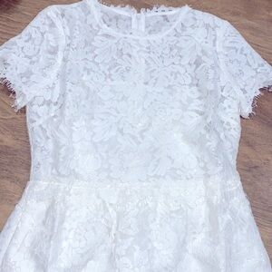 Feminine flirty white lace dress size medium